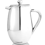 LINKYO Coffee French Press - Stainless Steel Coffee Maker 34oz, 1L