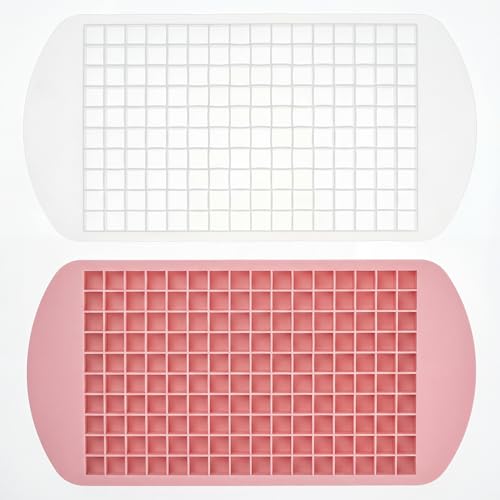 2 Pcs Mini Ice Cube Trays, Silicone Ice Cube Tray, Reusable FlexibleIce Molds for Coffee, Whiskey, Cocktail, Milk Tea, Juice, Chocolate, Drink, Party Home Kitchen