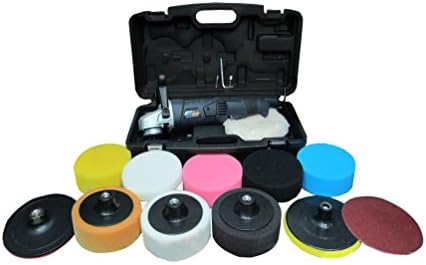 PowerStorm Car Polisher Buffer Sander with Carry Case Plus 12 Car Polisher Heads Deluxe Platinum Pack Fantastic Value