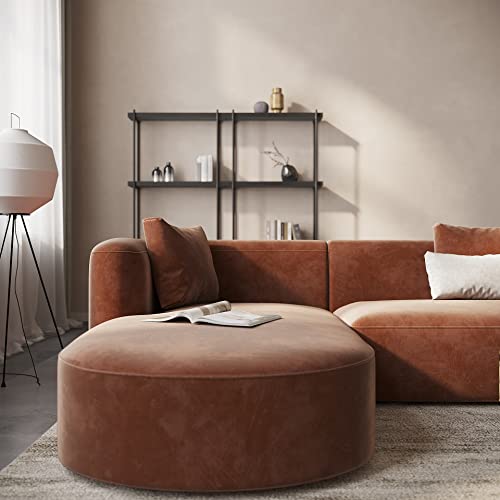 Acanva Luxury Modern Tight Curved Back Velvet Sofa, Minimalist Style
