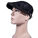 2 Pack Men Breathable mesh Summer hat Newsboy Beret Ivy Cap Cabbie Flat Cap Brown/black