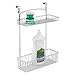 mDesign Metal Farmhouse Over Cabinet Kitchen Storage Organizer Holder or Basket - Hang Over Cabinet Doors in Kitchen/Pantry - Holds Dish Soap, Window Cleaner, Sponges - 2 Pack - Chrome