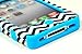 iPhone 4 Phone Case, Bastex Hybrid Model Baby Blue Silicone Cover with Black & White Chevron Pattern Hard Case