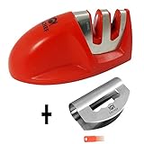 Combo Knife sharpener and salad chopper by Tachef - 2 Stage Diamond Coated Sharpening wheel system – sharpens dull knives quickly – safe and easy to use