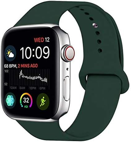 MOOLLY for Watch Band 38mm 40mm, Soft Silicone Watch Strap Replacement Sport Band Compatible with Watch Band Series 5 Series 4 Series 3 Series 2 Series 1 Sport & Edition (Olive Green,40mm(38mm) S/M)