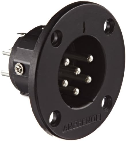 Amphenol Audio EP-6-14B EP Male chassis Mount Connector, Round Flange, Machined Contacts, Metal Shell
