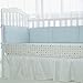 TILLYOU Padded Breathable Crib Bumper Set for Baby Boys Organic, Premium Woven Cotton and Porous Filling(Microfiber), Standard Crib Liner, 4 Piece/Lt Blue