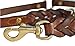 Soft Touch Collars - Leather Braided Coupler Dog Leash for Two Dogs, Brown - Walk 2 Dogs with only 1 Lead - 18 Inches Long x 3/4 inch Wide