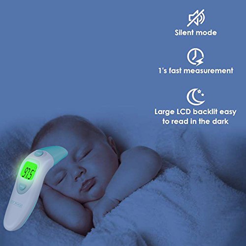 Baby Thermometer - Infrared Digital Thermometer/Most Accurate Thermometer for Kids & Women & Object, Forehead and Ear Thermometer with Instant Read and Fever Indicator, BBT Thermometer for Women