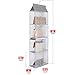 Aoolife Hanging Purse Handbag Organizer,Clear Hanging Shelf Bag Collection Storage Holder-Dust-Proof Closet Wardrobe Hatstand Space Saver,4 Shelf（Grey）