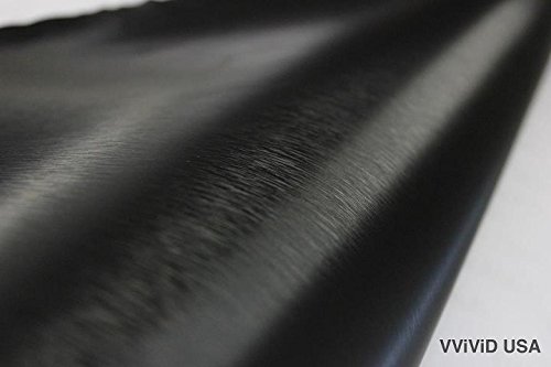VVIVID Black Brushed Steel Vinyl Wrap Roll with Air Release Technology (100ft x 5ft (Bulk Wrap Kit))