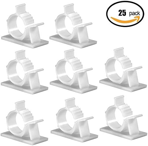 Cable Clips, Wire Clips,Adjustable Cable Clips Adhesive Nylon Wire Clamps,Computer, Electrical, Cord Cable Tie Drop,25 pack (White)