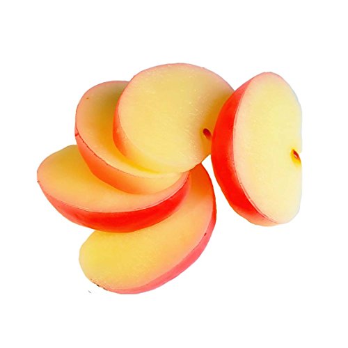 5Pcs Artificial Apple Slices, Fake Fruits For Decoration, Garnish Faux Food House Bar Decoration Cocktail Party Ornament (Red) - Thumbnail 5
