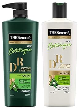 TRESemme Detox and Restore Shampoo, 580ml & TRESemme Detox and Restore Conditioner 190ml