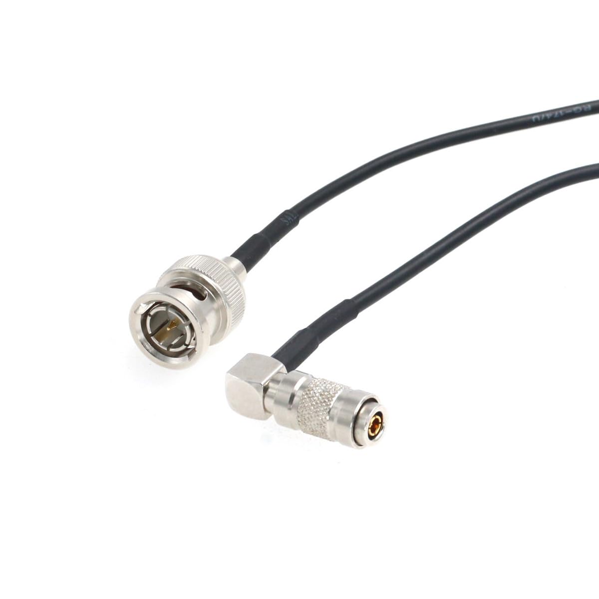 HangTon 3G HD SDI Cable for Blackmagic Camera Video Assist Monitor Hyperdeck Shuttle RG174/U 75 ohm (1m, Right Angle DIN 1.0/2.3 to Male BNC)