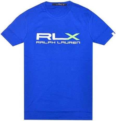 RLX by Ralph Lauren Men Designer Logo Crewneck Tee (S, Blue)