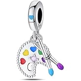 CYCUFF 925 Sterling Silver Charms Suitable for Bracelets Charms Beads, Charm Necklaces Jewellery Gift for Women Family Friends (Palette Charms)