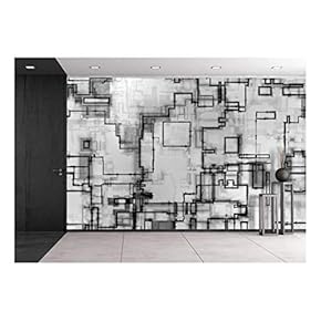 Abstract Technical Seamless Pattern with Dark Lines - Removable Wall Mural | Self-Adhesive Large Wallpaper - 66x96 inches