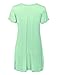 MBJ WT1057 Womens V Neck Short Sleeve Pleats Tunic Top M MINT
