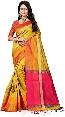 Designer Sarees Woven Work Cotton Silk Saree for women With Unstitched Blouse Piece