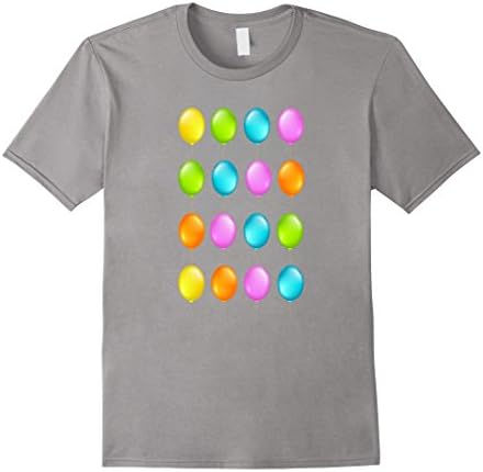 Men's Balloons T-Shirt - Birthday Party Clowns Funny Helium Blue Large Slate