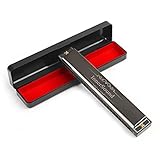 Harmonica, InnerSound Standard Diatonic Harmonica 24 Holes Blues Harp with Case, Key of C, for Blues Rock Country Folk Jazz (24 holes black)