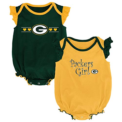 Outerstuff NFL NFL Green Bay Packers Newborn & Infant Homecoming Bodysuit Combo Pack Hunter Green, 24 Months