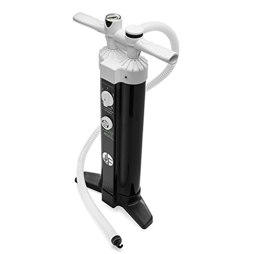 JLF Hand Pump with Pressure Gauge, Hose, and Air Valve Adapter (Triple Action)