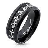 STR-0330 Stainless Steel Laser Etched Masonic Symbols Black IP Ring (11)