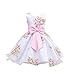 Weixinbuy Girls Dance Pageant Birthday Flower Printed Bowknot Sleeveless Dress