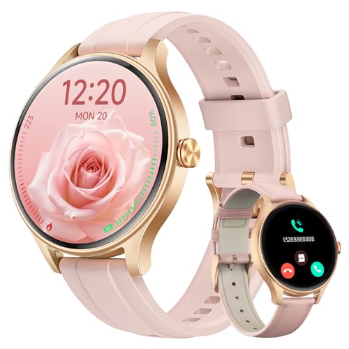 Montre Connectée Femme pour Samsung, iPhone, Android, 1.57" Smartwatch avec Appel Bluetooth, Montre Femme Surveillance de la Fréquence Cardiaque/Sommeil, 3ATM étanche, 120+ Modes Sport, Podometre