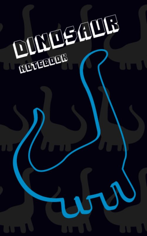 Dinosaur Notebook: (Black Blue Edition) Fun notebook 96 ruled/lined pages (5x8 inches / 12.7x20.3cm / Junior Legal Pad / Nearly A5)