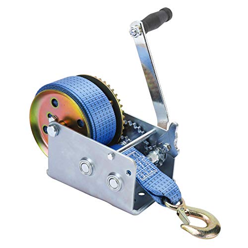 KUNTEC 2500lbs Hand Winch Hand Crank Durable Gear Manual Winch with 24FT Polyester Strap for ATV Boat Trailer - Image 6