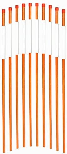 FiberMarkers 2Ft 200-Pack Orange High Visible 1/4Inch Dia Snow Pole Hollow Driveway Markers, Snow Markers, Snow Stakes