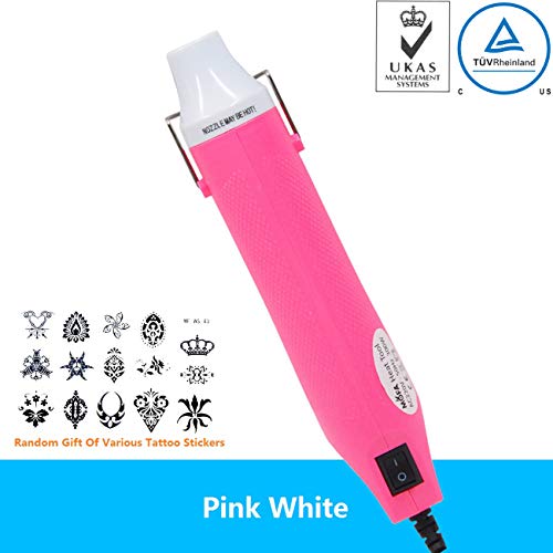 Heat Gun,mofa Hot Air Gun Tools Shrink Gun with Stand For DIY Embossing And Drying Paint Multi-Purpose Electric Heating Nozzle 300W 110V(Pink,White) - Thumbnail 7