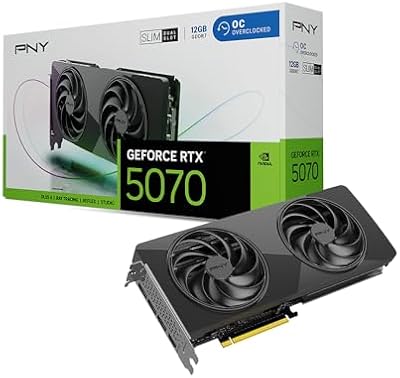 GeForce RTX™ 5070 12GB Slim OC Dual Fan, Placa Gráfica de 2 Ranhuras