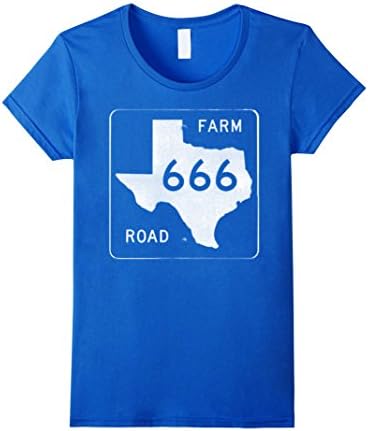 Womens Classic TEXAS FARM ROAD 666 Black T-Shirt XL Royal Blue