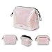 Frebeauty Holographic makeup bag Cosmetic Shiny Rainbow pouch Portable Handle bag Colorful Laser Iridescent pouch Waterproof Cosmetic large Makeup Case Toiletry Beach Wash Bag (holographic milk-pink)