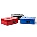 Safe Cash Box With Combination Lock, Decaller Medium Double Layer Cash Box with Money Tray Locking Storage Box, 9 4/5
