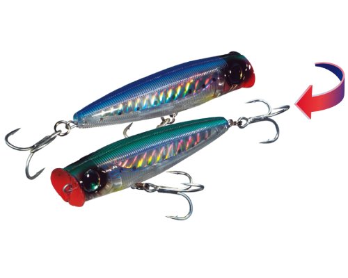 Yo-Zuri Sashimi 3D Popper Lure, Chameleon Sardine, 3 1/2-Inch