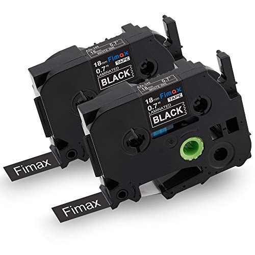 Fimax Compatible Label Tapes Replacement for Brother P-Touch TZe-345 TZ345 TZe345, White on Black, 0.7 Inches 26.2 Feet(18mm/8m)