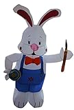4 ft. Airblown Inflatable Easter Bunny with Brush - Yard Decoration