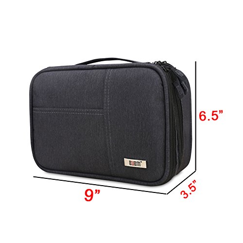 image for BUBM Double Layer Travel Electronics Accessories Storage Organizer, Po
