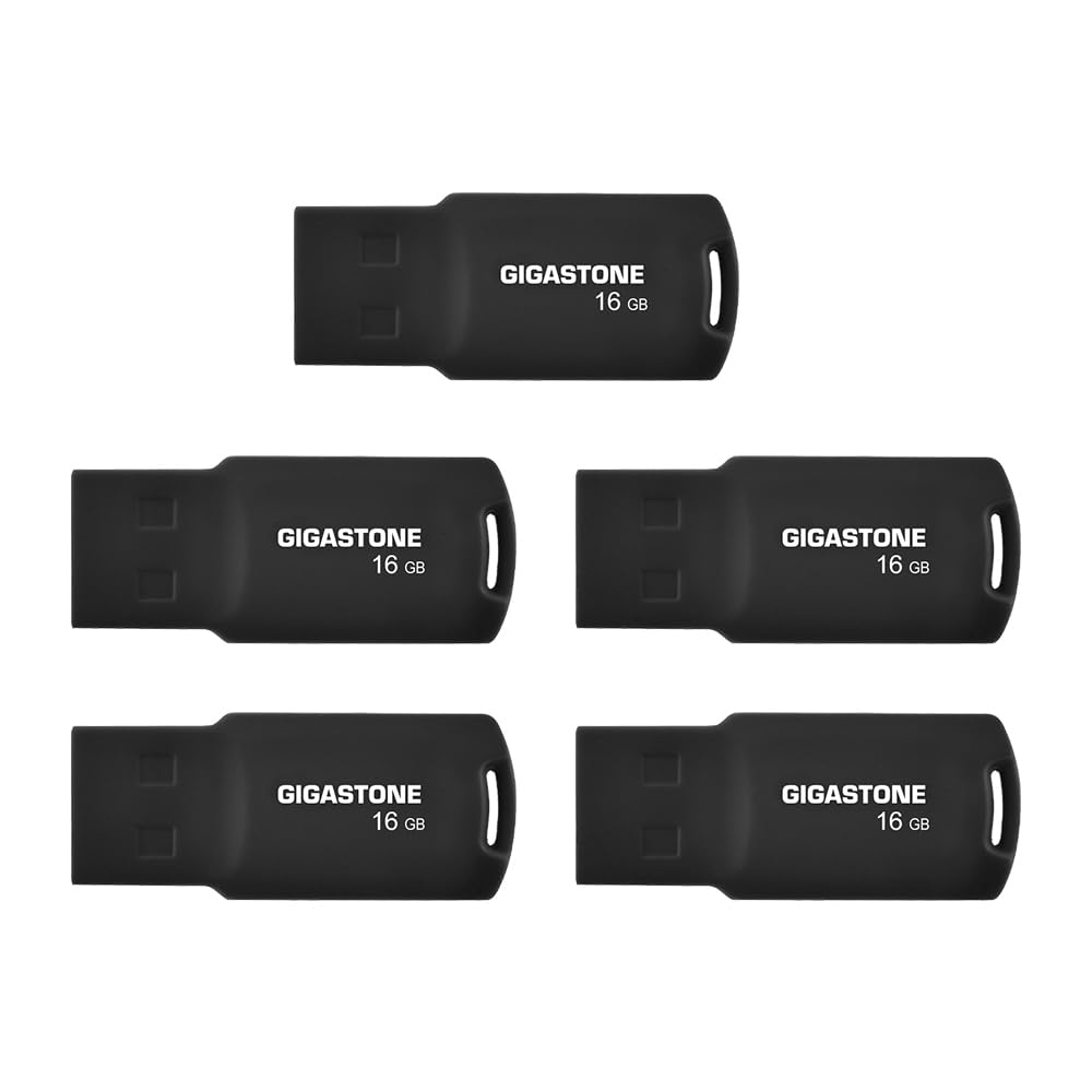 GIGASTONE 16GB 5-Pack V70 USB 2.0 Flash Drive Thumb Drive Memory Stick Pen Drive Capless Design Pen Drive