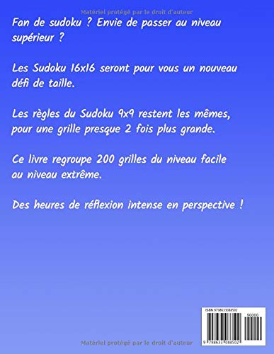 Sudoku 16x16 Facile A Extreme 0 Grilles De Sudoku Pour Adultes Sur 4 Niveaux De Difficulte Grand Format French Edition Puzzles Books Edition Amazon Com Books