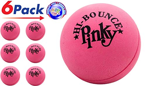 JA-RU Rubber Pink Bouncing Ball (Pack of 6) and a Small Bouncy Ball Item #976-6p