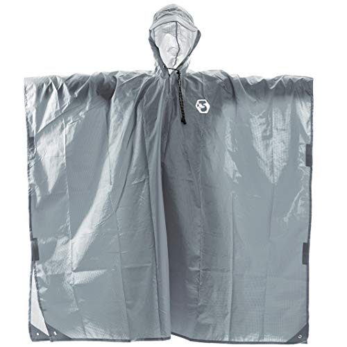 image for Foxelli Hooded Rain Poncho - Waterproof Emergency Military Raincoat fo