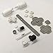 AWCHIP Complete White Button Set Rubber Pad hinge parts Lock Axle Shaft Hinge Barrel For Nintendo 3DS XL