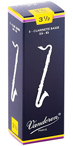 Vandoren Traditional Bass Clarinet Reeds Strength 3.5 Box of 5