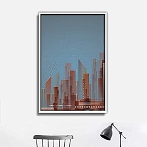 Framed Canvas Wall Art for Living Room, Bedroom Abstract City Theme Canvas Prints for Home Decoration Ready to Hang - 16x24 inches